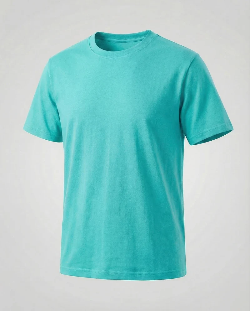 Herren Kurzarm-Baumwollshirt Rundhalsausschnitt