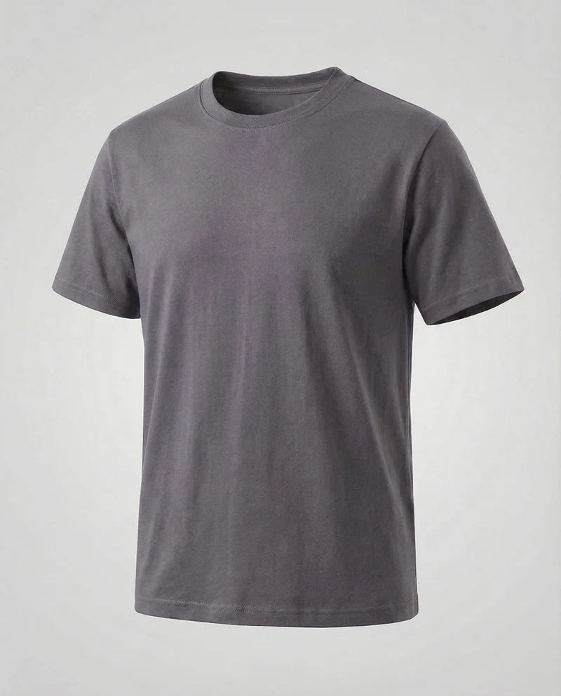 Herren Kurzarm-Baumwollshirt Rundhalsausschnitt