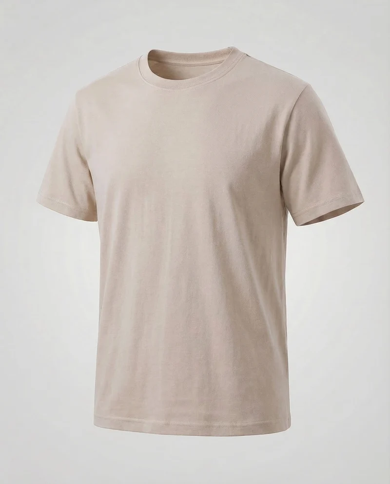 Herren Kurzarm-Baumwollshirt Rundhalsausschnitt