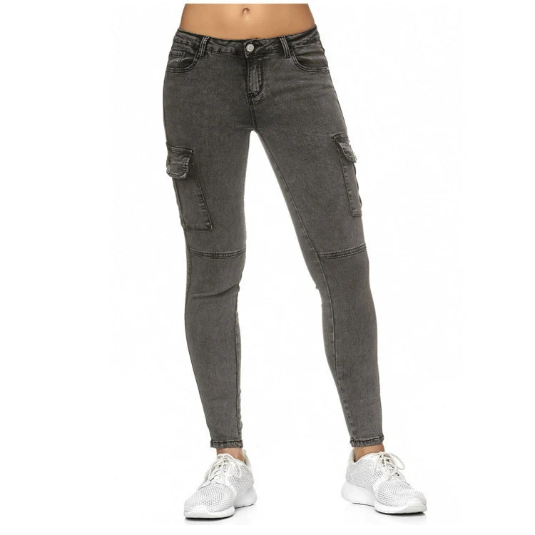 Damen Cargo-Hose mit elastischem Bund und praktischen Seitentaschen