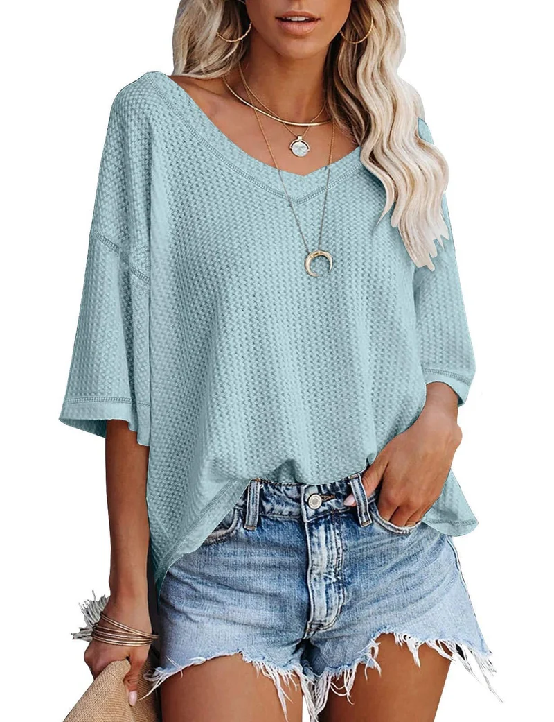 Damen lässiges Oversized-Oberteil mit strukturiertem WNord Taschenmuster