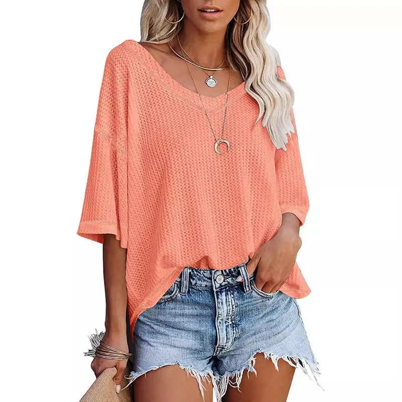 Damen lässiges Oversized-Oberteil mit strukturiertem WNord Taschenmuster