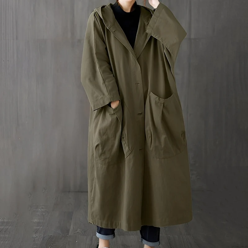 Moderner Trenchcoat mit Taschen für Frauen