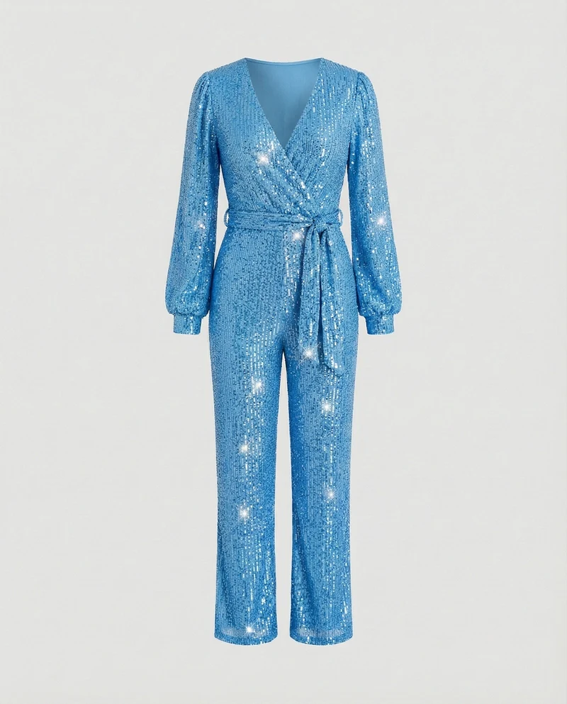 Damen Jumpsuit Pailletten elegant