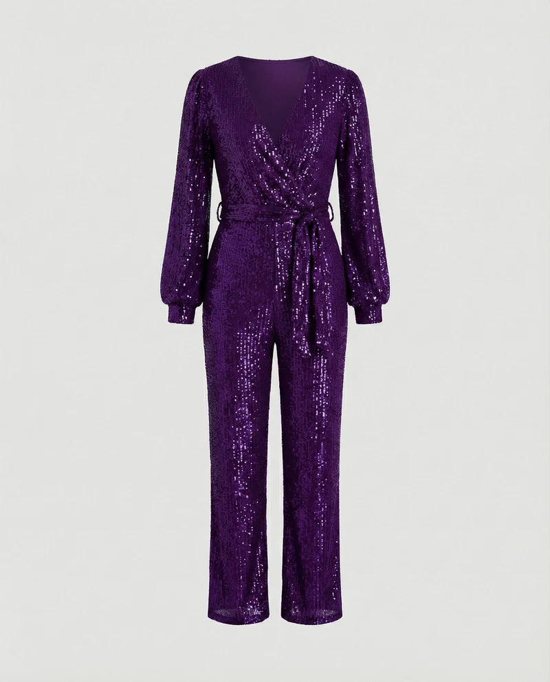 Damen Jumpsuit Pailletten elegant