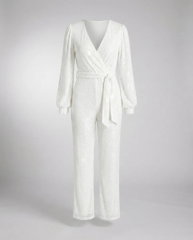 Damen Jumpsuit Pailletten elegant
