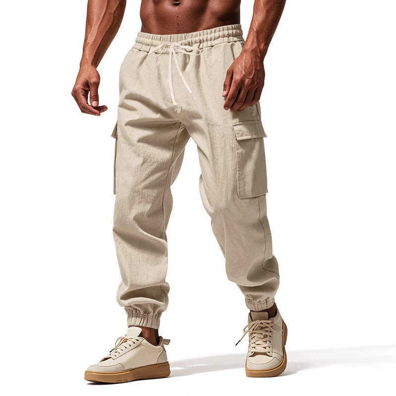 Herren Cargo-Trainingshose mit elastischem Bund und praktischen Seitentaschen