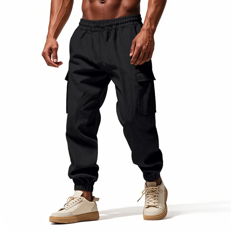 Herren Cargo-Trainingshose mit elastischem Bund und praktischen Seitentaschen