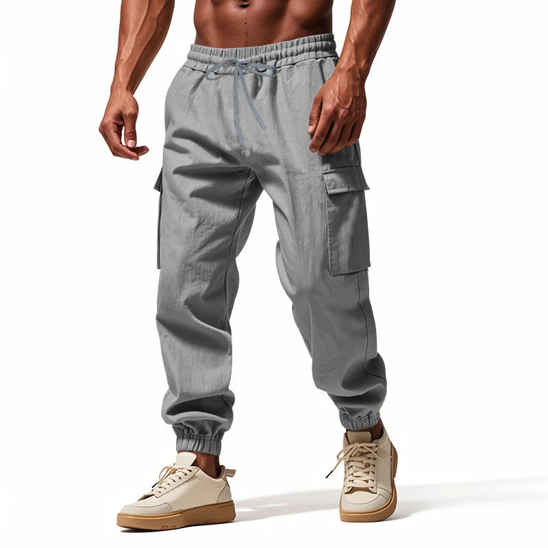 Herren Cargo-Trainingshose mit elastischem Bund und praktischen Seitentaschen