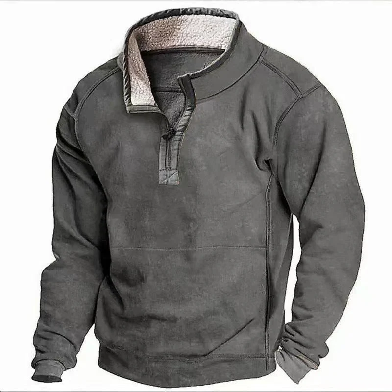 Herren Fleecesweater mit hochgeschlossenem Kragen und praktischem Reißverschluss