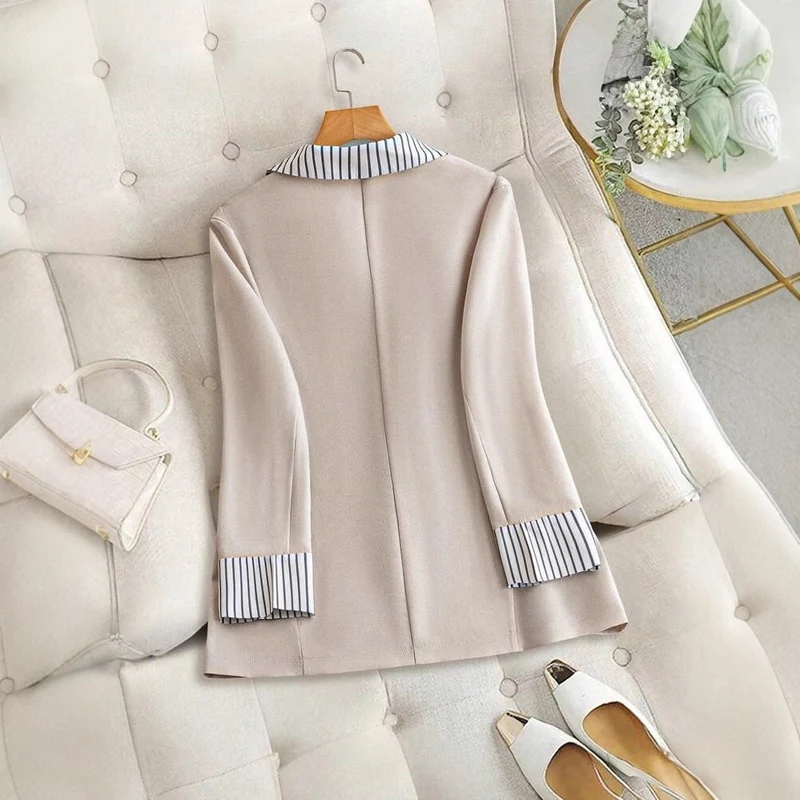 Damen elegante Leinenblazerjacke mit lässigem Schnitt