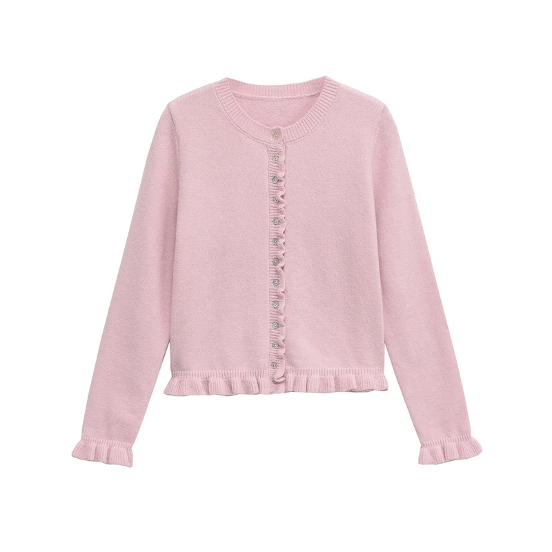 Damen-Cardigan mit Knöpfen, schickes Lagen-Oberteil