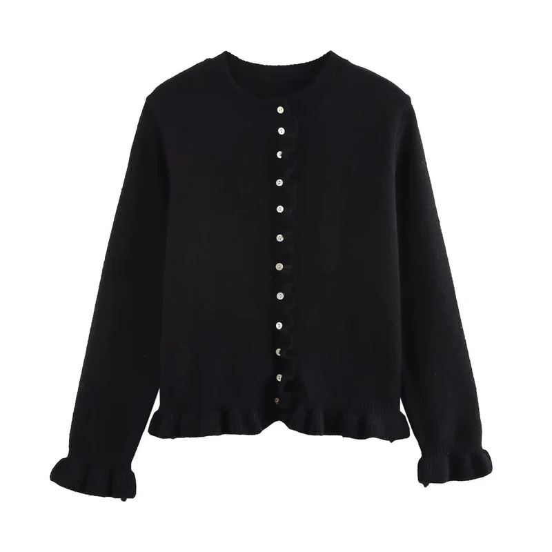 Damen-Cardigan mit Knöpfen, schickes Lagen-Oberteil