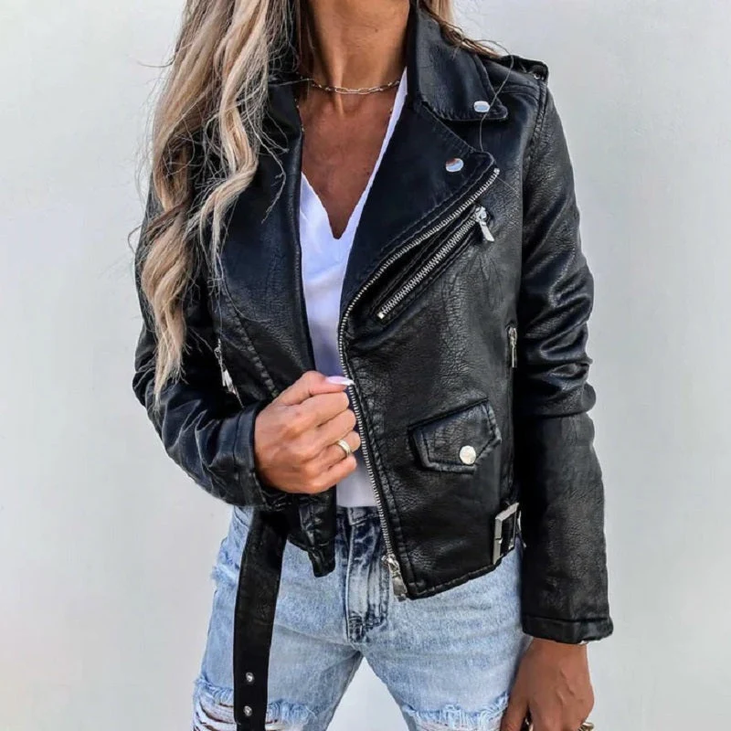 Elegante Bikerjacke mit Reverskragen für Damen