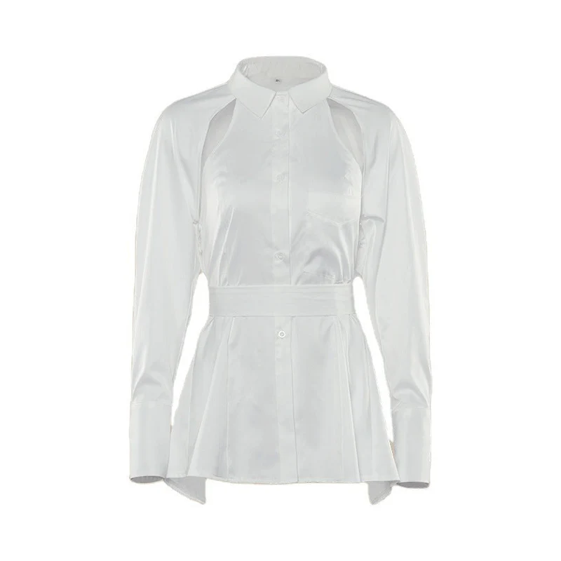 Damen Stylish Off-Shoulder Bluse mit Puffärmeln und Taillengürtel