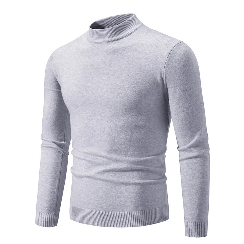 Herren nan taillierter Rollkragenpullover aus feinem Feinstrick mit geripptem Kragen