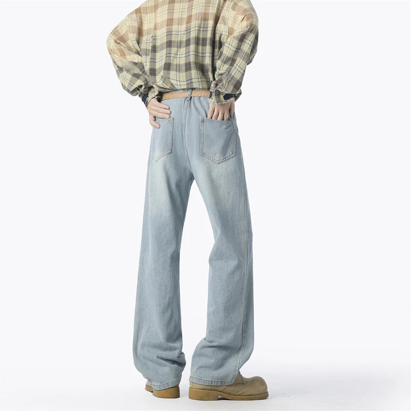 Herren lässige weit geschnittene Denim-Hose Nord Taschen