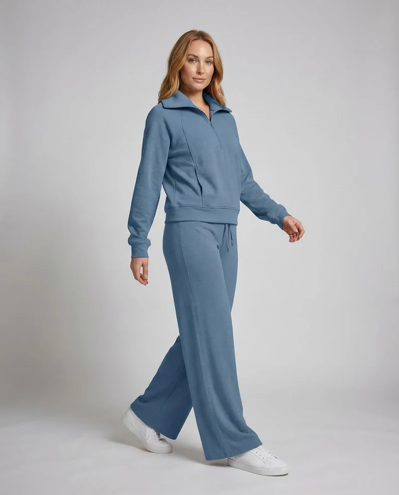 Damen Sweatpullover-Set Palazzohose