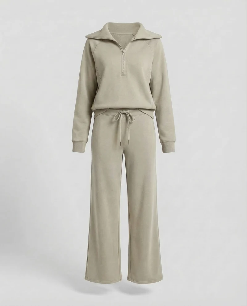 Damen Sweatpullover-Set Palazzohose