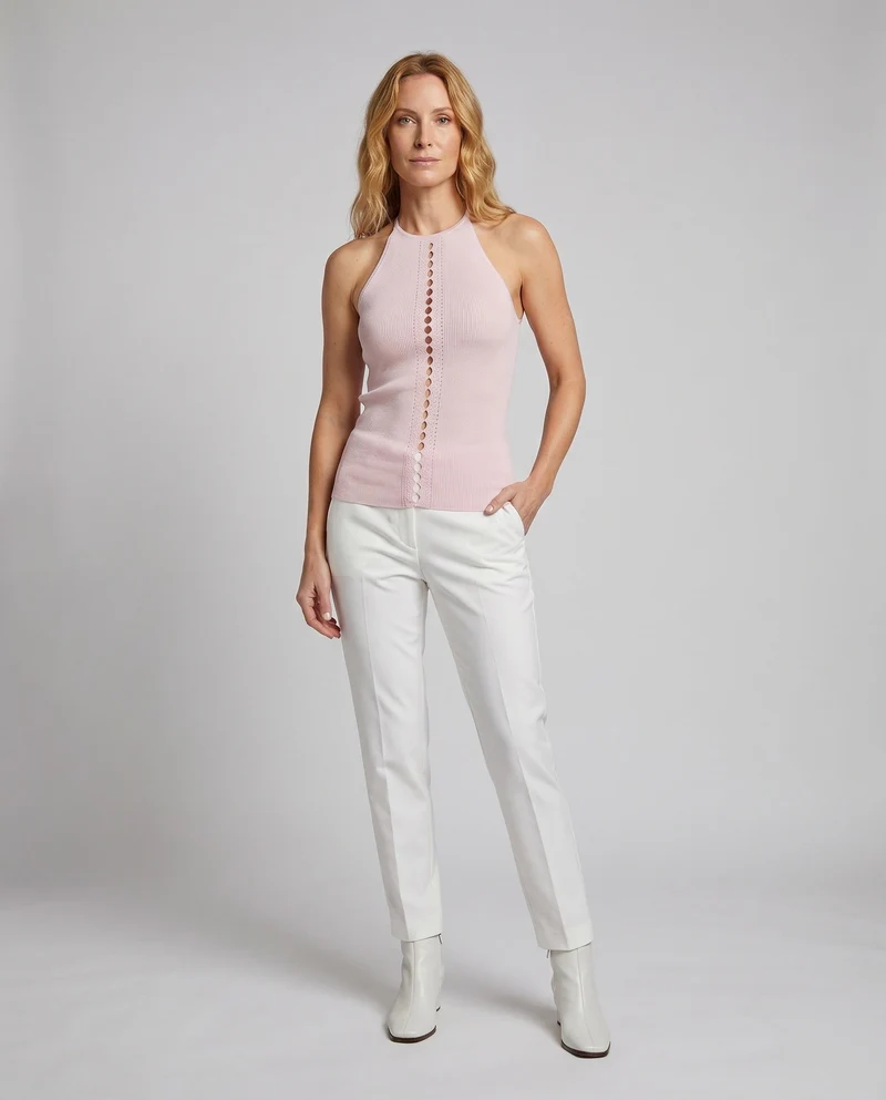 Damen ärmelloses Top mit Knopfdetails