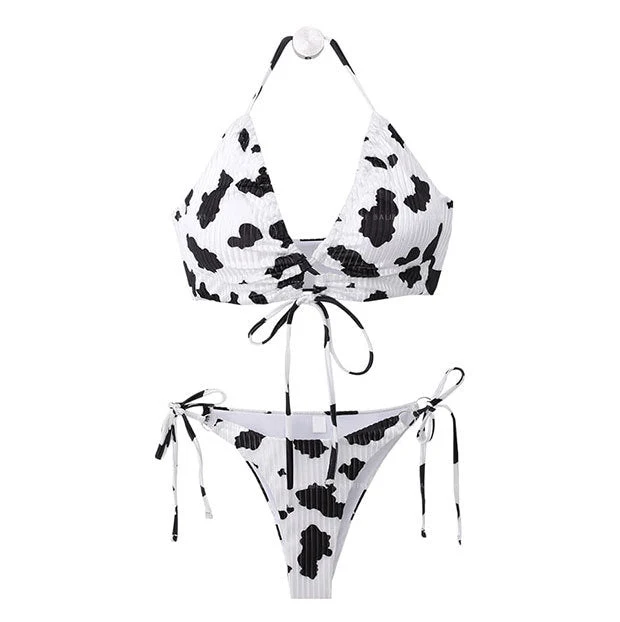 Damen raffiniertes Crop-Top Bikini-Set Nord Taschen