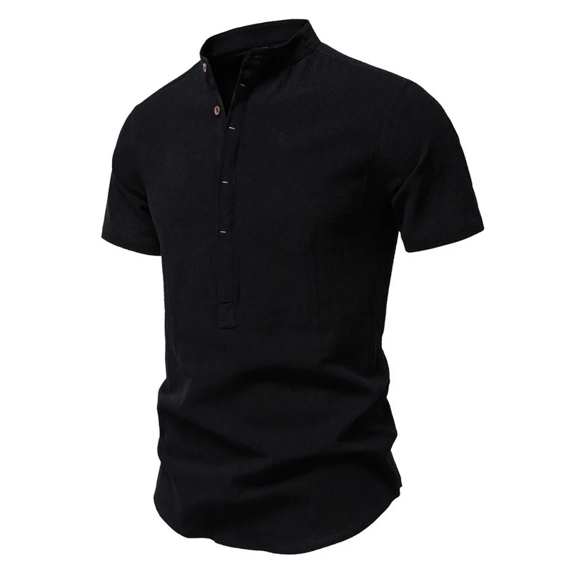 Herren Kurzarm Henley-Shirt mit praktischer Knopfleiste und modernem Design