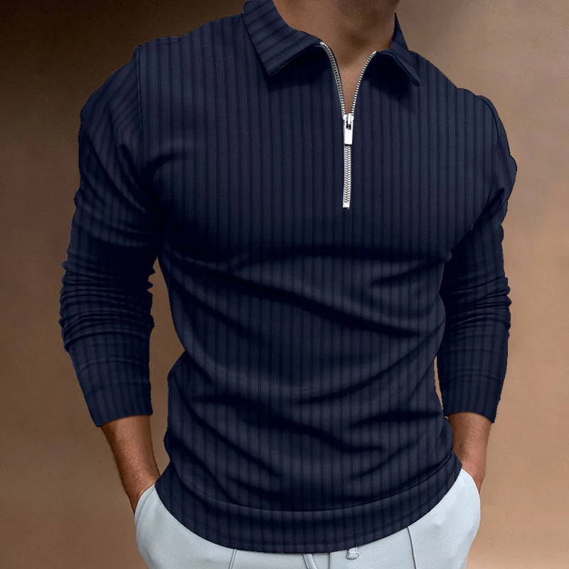 Herren modischer Poloshirt mit Reißverschluss