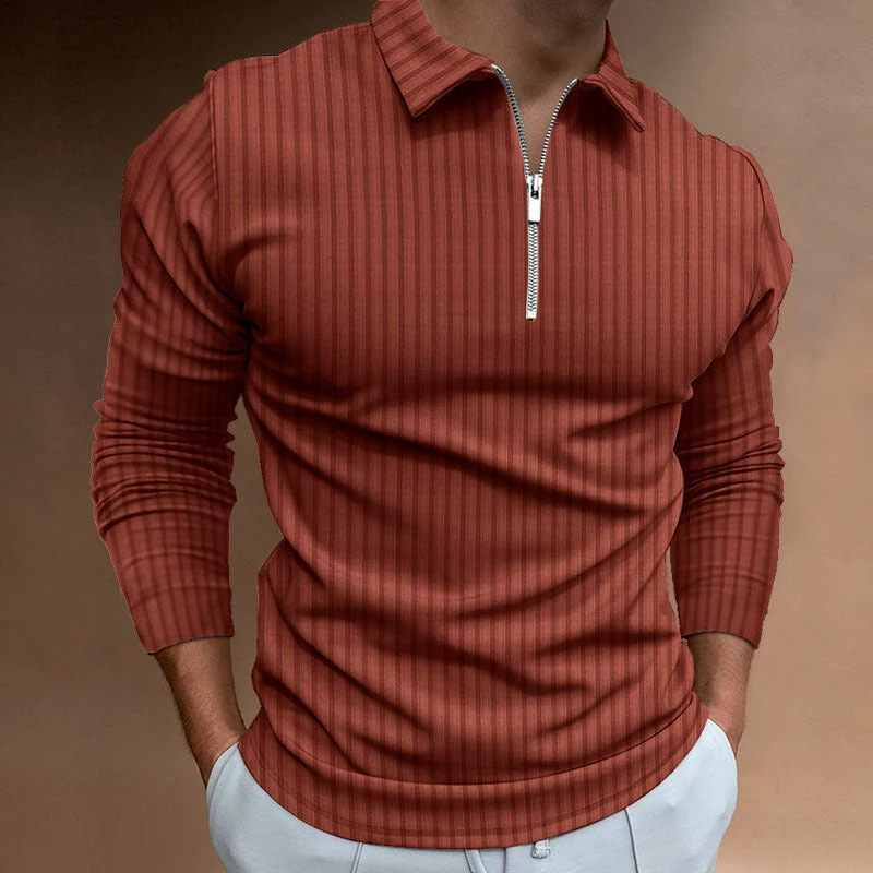 Herren modischer Poloshirt mit Reißverschluss