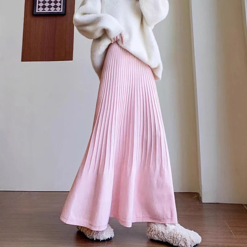 Damen eleganter Faltenrock mit hohem Bund