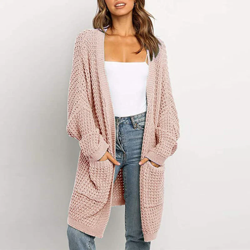 Damen Grobstrickjacke mit tiefen Taschen und lässiger Passform