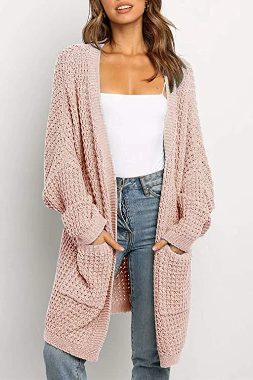 Damen Grobstrickjacke mit tiefen Taschen und lässiger Passform