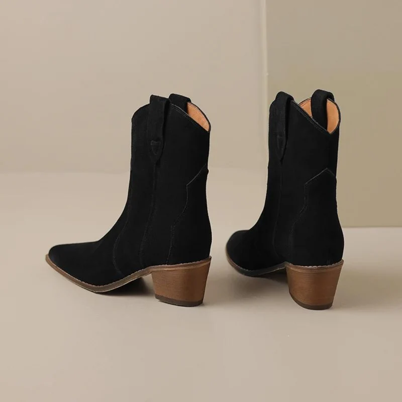 Spitzes Wedge-Ankle-Boots