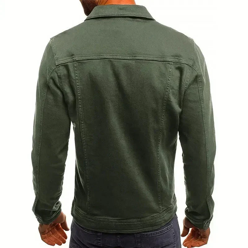 Slim-Fit Knopfleiste Denim-Jacke