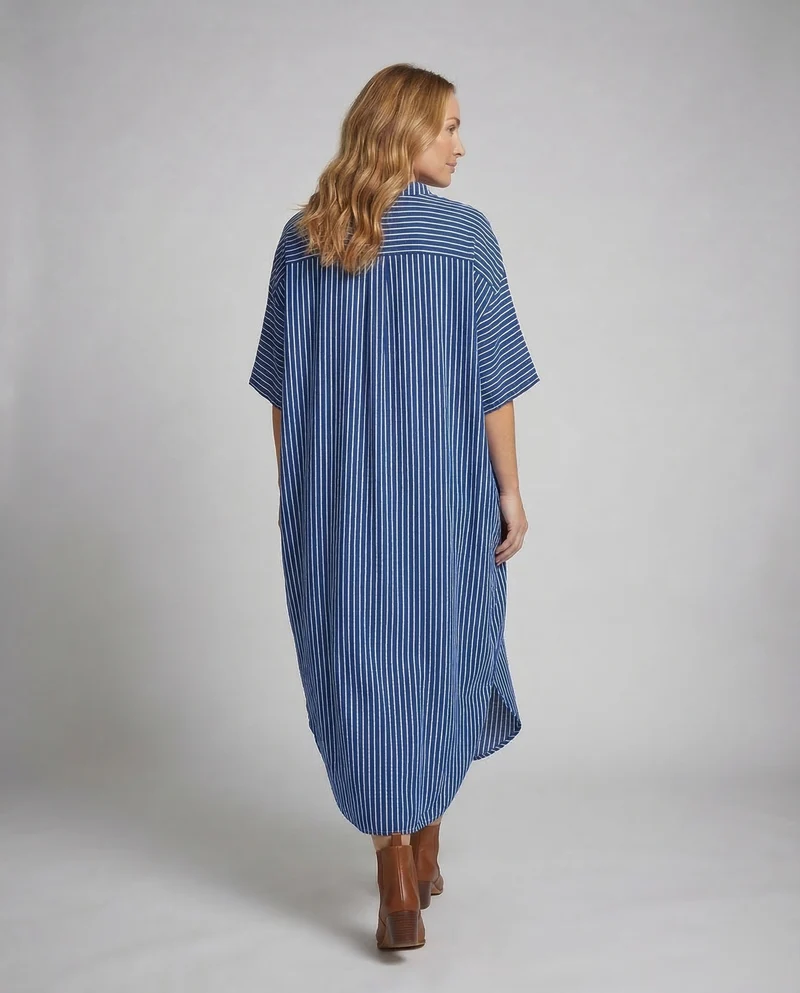 Damen Kaftan Kleid Maxi mit Taschen