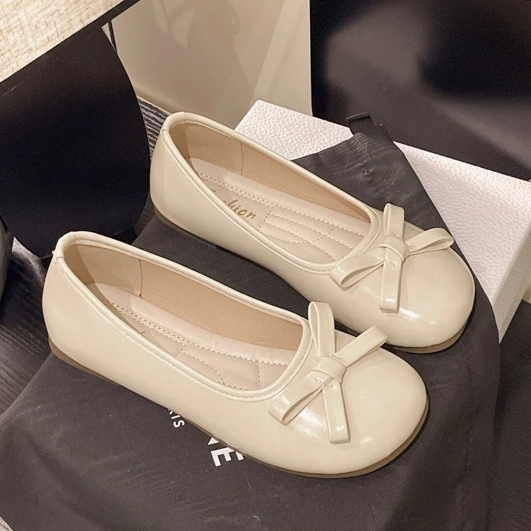 Damen elegante Ballerinas mit zierlichem Schleifenakzent