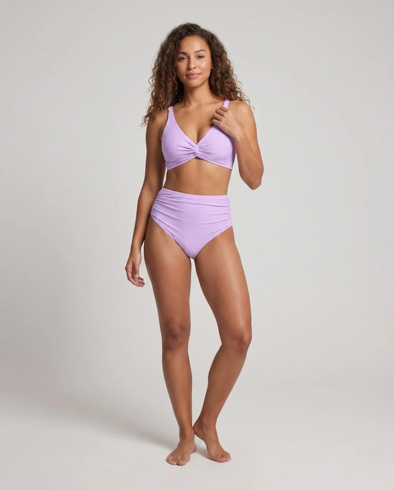Damen Hochtailliertes Bikini-Set mit Wickel-Oberteil