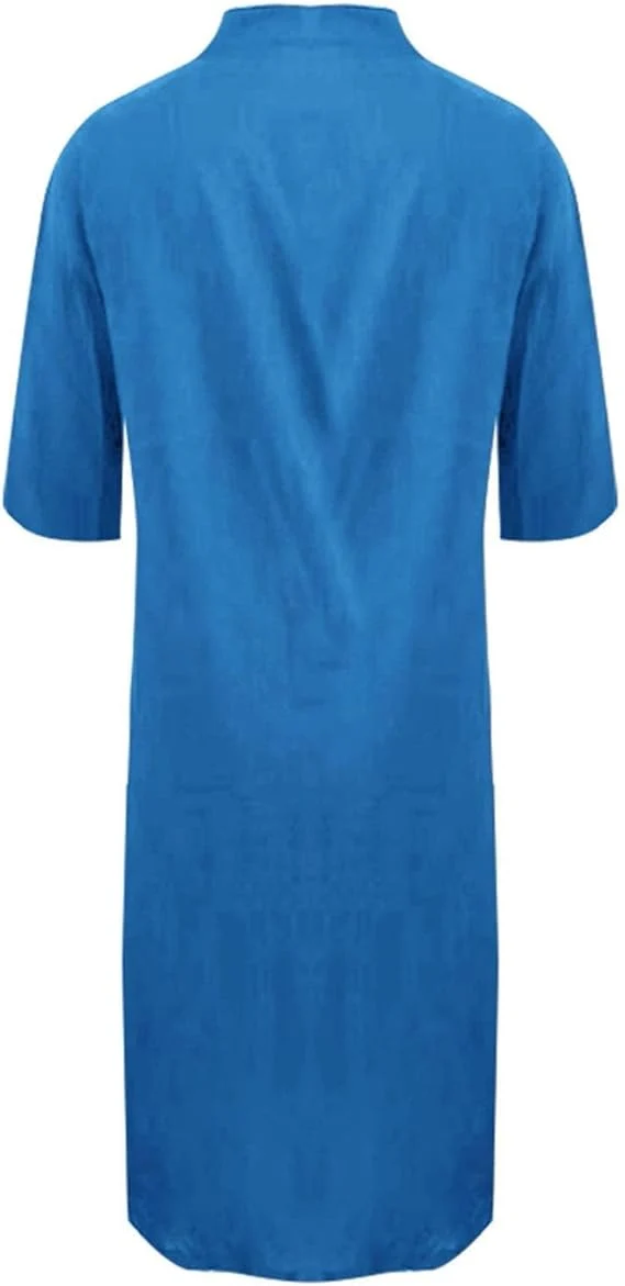 Lockeres Langes Kleid mit Langen Ärmeln und Seitentaschen Kleid
