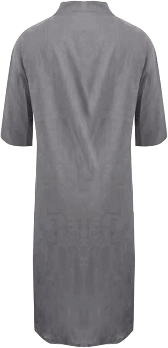 Lockeres Langes Kleid mit Langen Ärmeln und Seitentaschen Kleid
