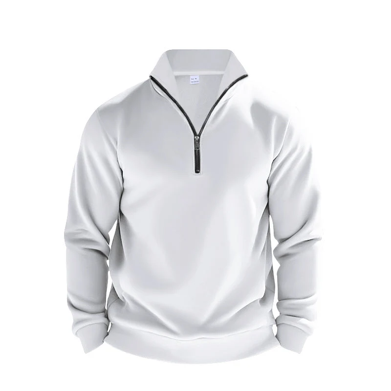 Herren Sweatpullover mit halbem Reißverschluss und atmungsaktiver Struktur