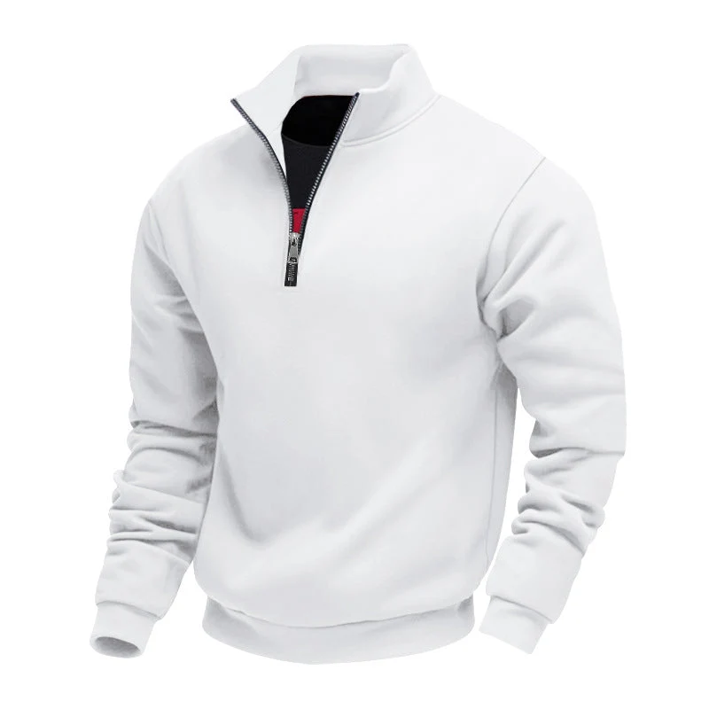 Herren Sweatpullover mit halbem Reißverschluss und atmungsaktiver Struktur