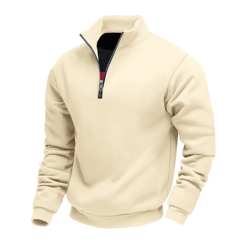 Herren Sweatpullover mit halbem Reißverschluss und atmungsaktiver Struktur