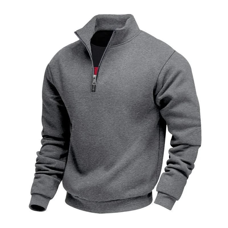Herren Sweatpullover mit halbem Reißverschluss und atmungsaktiver Struktur
