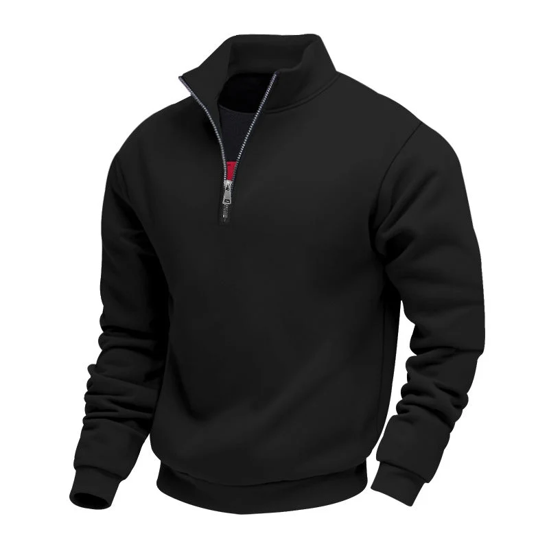 Herren Sweatpullover mit halbem Reißverschluss und atmungsaktiver Struktur