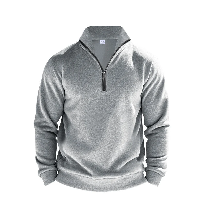 Herren Sweatpullover mit halbem Reißverschluss und atmungsaktiver Struktur