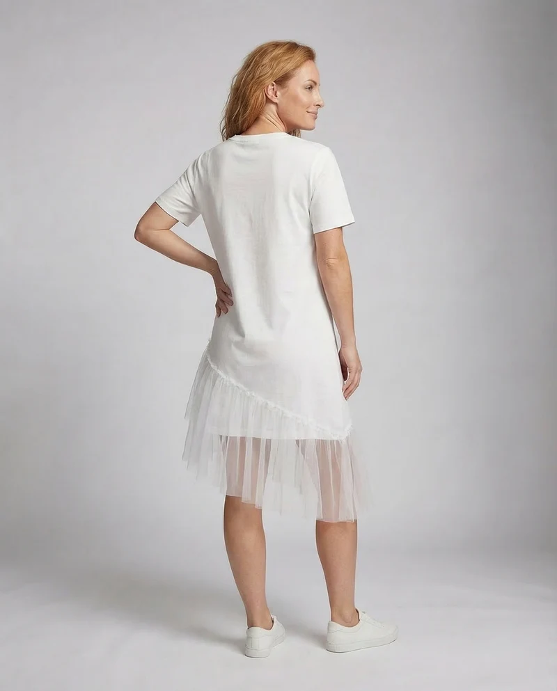 Damen Tüllkleid Stufenrock