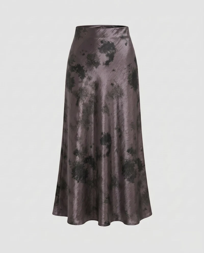 Damen Maxirock mit elegantem A-Linien Schnitt und luxuriöser Satin-Oberfläche