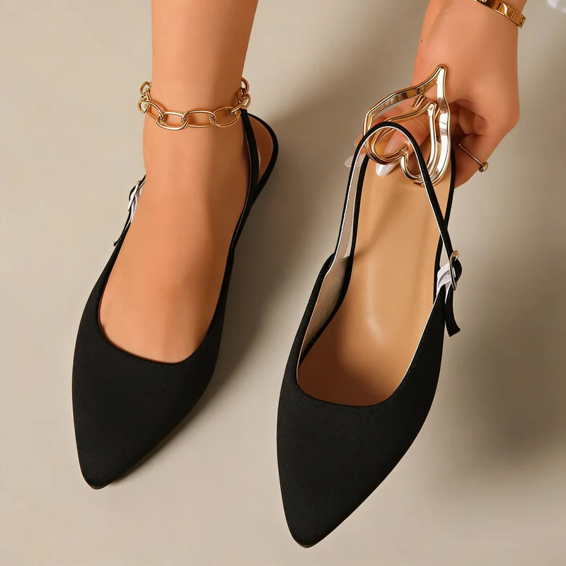 Damen Elegante Slingback-Pumps mit modischem Ketten-Detail