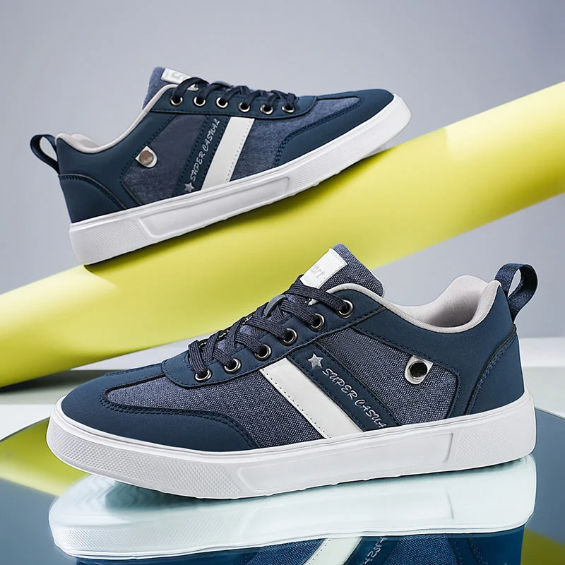 Herren nan urbaner Canvas- und Kunstleder-Sneaker mit gepolstertem Einstieg und profilierter Gummisohle
