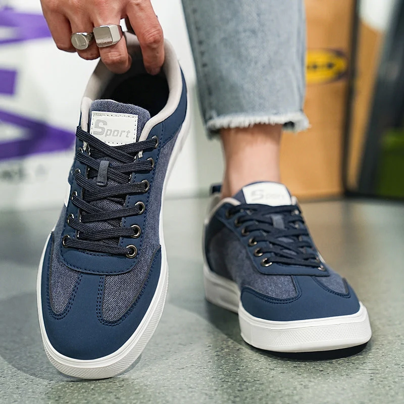 Herren nan urbaner Canvas- und Kunstleder-Sneaker mit gepolstertem Einstieg und profilierter Gummisohle