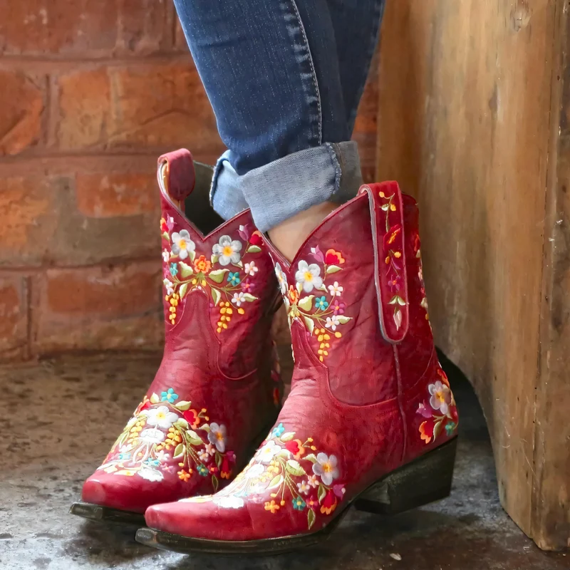 Wasserdichte Vintage Cowgirl-Stiefel